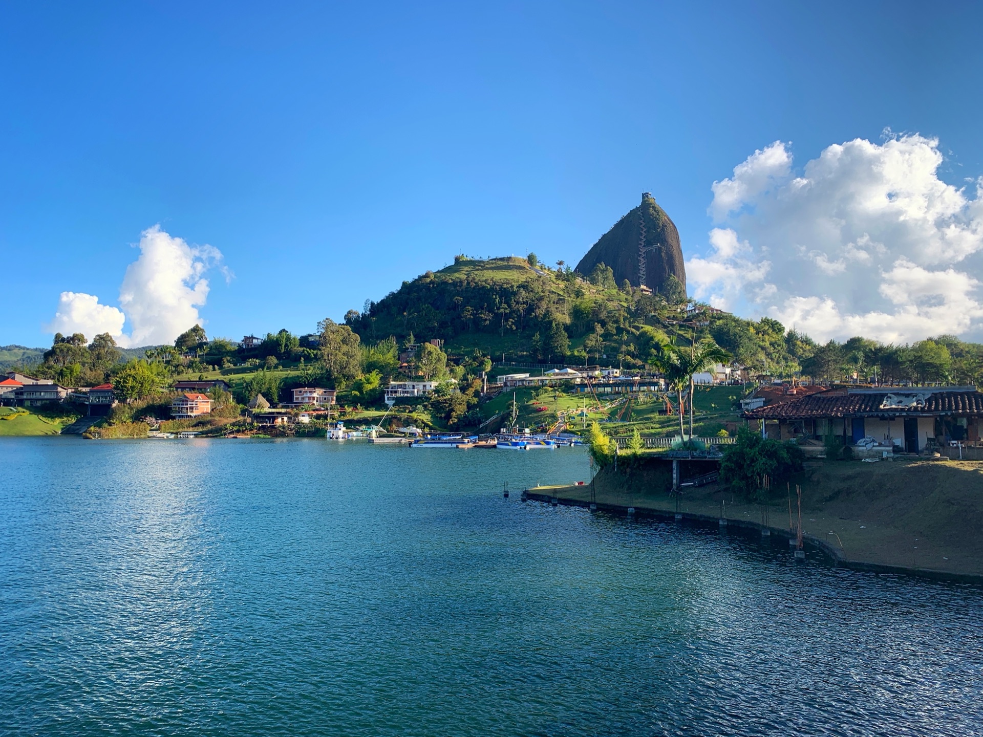 Scenic view of the lake in Guatapé, Colombia